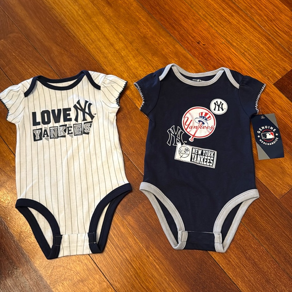 NWT Girls New York Yankees Bodysuits Bundle 3-6 and 6-9 Months